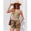 imageEkouaer Pajamas for Women Set Cute Pjs Soft Sleepwear Summer Sleeveless Tops and Shorts Travel Lounge Sets with PocketsKhaki Leopard