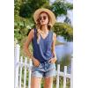 imageEkouaer Pajamas for Women Set Cute Pjs Soft Sleepwear Summer Sleeveless Tops and Shorts Travel Lounge Sets with PocketsNavy Blue