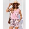 imageEkouaer Pajamas for Women Set Cute Pjs Soft Sleepwear Summer Sleeveless Tops and Shorts Travel Lounge Sets with PocketsPink Floral