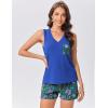 imageEkouaer Pajamas for Women Set Cute Pjs Soft Sleepwear Summer Sleeveless Tops and Shorts Travel Lounge Sets with PocketsRoyal Blue Floral