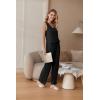 imageEkouaer Womens 2 Piece Lounge Set 2025 Summer Matching Sets Sleeveless Vneck Tank Top Long Pants Pajamas Knit OutfitsBlack