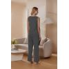 imageEkouaer Womens 2 Piece Lounge Set 2025 Summer Matching Sets Sleeveless Vneck Tank Top Long Pants Pajamas Knit OutfitsDark Grey