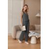 imageEkouaer Womens 2 Piece Lounge Set 2025 Summer Matching Sets Sleeveless Vneck Tank Top Long Pants Pajamas Knit OutfitsDark Grey