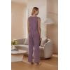 imageEkouaer Womens 2 Piece Lounge Set 2025 Summer Matching Sets Sleeveless Vneck Tank Top Long Pants Pajamas Knit OutfitsDark Purple