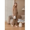 imageEkouaer Womens 2 Piece Lounge Set 2025 Summer Matching Sets Sleeveless Vneck Tank Top Long Pants Pajamas Knit OutfitsLight Brown