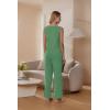 imageEkouaer Womens 2 Piece Lounge Set 2025 Summer Matching Sets Sleeveless Vneck Tank Top Long Pants Pajamas Knit OutfitsOasis