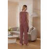 imageEkouaer Womens 2 Piece Lounge Set 2025 Summer Matching Sets Sleeveless Vneck Tank Top Long Pants Pajamas Knit OutfitsWine Red