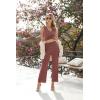 imageEkouaer Womens 2 Piece Lounge Set 2025 Summer Matching Sets Sleeveless Vneck Tank Top Long Pants Pajamas Knit OutfitsWine Red
