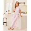 imageEkouaer Womens 3 Piece Pajama Set Short Sleeve Sleepwear Pj Set Top and Shorts Pants Pjs with PocketsFlamingo Print