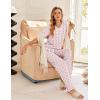 imageEkouaer Womens 3 Piece Pajama Set Short Sleeve Sleepwear Pj Set Top and Shorts Pants Pjs with PocketsFlamingo Print