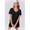 imageEkouaer Womens Pajamas Sets Soft Cotton Pjs Short Sleeve Lounge Sets Casual Two Piece Pjs With PocketsBlack