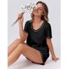 imageEkouaer Womens Pajamas Sets Soft Cotton Pjs Short Sleeve Lounge Sets Casual Two Piece Pjs With PocketsBlack2