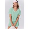 imageEkouaer Womens Pajamas Sets Soft Cotton Pjs Short Sleeve Lounge Sets Casual Two Piece Pjs With PocketsIce Green