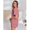 imageEkouaer Pajama Set for Women Viscose from Bamboo Short Sleeve Tops and Shorts Set 2 Piece Lounge SetDark Pink