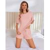 imageEkouaer Pajama Set for Women Viscose from Bamboo Short Sleeve Tops and Shorts Set 2 Piece Lounge SetPink