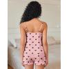 imageEkouaer Pajama Sets for Women 2 Piece Soft Lingerie Sleepwear Cute Print Cami Pj Shorts Set Lace NightwearBlack Heart