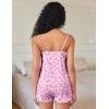 imageEkouaer Pajama Sets for Women 2 Piece Soft Lingerie Sleepwear Cute Print Cami Pj Shorts Set Lace NightwearBow