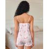 imageEkouaer Pajama Sets for Women 2 Piece Soft Lingerie Sleepwear Cute Print Cami Pj Shorts Set Lace NightwearCrane
