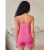imageEkouaer Pajama Sets for Women 2 Piece Soft Lingerie Sleepwear Cute Print Cami Pj Shorts Set Lace NightwearHot Pink Leopard