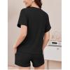 imageEkouaer Pajamas Set 2 Piece Ribbed Knit Pjs Short Sleeve Tops and Shorts Sleepwear Summer Pajama Soft Lounge Sets SXXLBlack