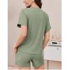 imageEkouaer Pajamas Set 2 Piece Ribbed Knit Pjs Short Sleeve Tops and Shorts Sleepwear Summer Pajama Soft Lounge Sets SXXLLight Green