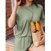 imageEkouaer Pajamas Set 2 Piece Ribbed Knit Pjs Short Sleeve Tops and Shorts Sleepwear Summer Pajama Soft Lounge Sets SXXLLight Green