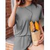 imageEkouaer Pajamas Set 2 Piece Ribbed Knit Pjs Short Sleeve Tops and Shorts Sleepwear Summer Pajama Soft Lounge Sets SXXLLight Grey