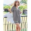 imageEkouaer Pajamas Set for Women Short Sleeve Casual Sleepwear Button Down Pj Sets Shorts Soft Loungewear for SummerSXXLGrey