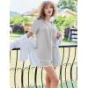 imageEkouaer Pajamas Set for Women Short Sleeve Casual Sleepwear Button Down Pj Sets Shorts Soft Loungewear for SummerSXXLLight Grey