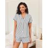 imageEkouaer Womens Button Down Pajamas Set 2 Piece Sleepwear Short Sleeve Pjs Soft Stripe Lounge SetsBlack White Stripe
