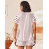 imageEkouaer Womens Button Down Pajamas Set 2 Piece Sleepwear Short Sleeve Pjs Soft Stripe Lounge SetsRed White Stripe