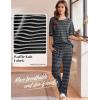 imageEkouaer Womens Pajama Sets Waffle Knit Pajamas for Women Set Loungewear 2 Piece Pjs with Pockets Short Sleeve Top Long PantStripeblack White