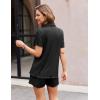 imageEkouaer Womens Ribbed Knit Lounge Set Short Sleeve Button Down Top and Shorts Pajama Set 2 Piece Sleepwear Outfits SetBlack