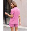 imageEkouaer Womens Ribbed Knit Lounge Set Short Sleeve Button Down Top and Shorts Pajama Set 2 Piece Sleepwear Outfits SetPink