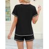 imageEkouaer Womens Shorts Set Summer Outfits Short Sleeve Lounge Set 2 Pieces Soft Sleepwear Pajamas Set with PocketsBlack