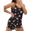 imageEkouaer Pajama Sets for Women 2 Piece Soft Lingerie Sleepwear Cute Print Cami Pj Shorts Set Lace NightwearPink Heart