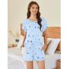 imageEkouaer Pajama Set for Women 2 Piece Lounge Set Short Sleeve Pjs Tops and Shorts Soft Sleepwear SXXLBlue Stars