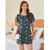 imageEkouaer Pajama Set for Women 2 Piece Lounge Set Short Sleeve Pjs Tops and Shorts Soft Sleepwear SXXLGrey Stars