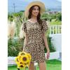 imageEkouaer Pajama Set for Women 2 Piece Lounge Set Short Sleeve Pjs Tops and Shorts Soft Sleepwear SXXLLeopard