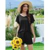 imageEkouaer Pajama Set for Women 2 Piece Lounge Set Short Sleeve Pjs Tops and Shorts Soft Sleepwear SXXLSolidblack