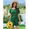 imageEkouaer Pajama Set for Women 2 Piece Lounge Set Short Sleeve Pjs Tops and Shorts Soft Sleepwear SXXLSolidgreen