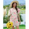 imageEkouaer Pajama Set for Women 2 Piece Lounge Set Short Sleeve Pjs Tops and Shorts Soft Sleepwear SXXLWhitePink Floral