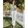 imageEkouaer Pajamas for Women Set Button Up Pjs Short Sleeve Ruffle Sleepwear Notch Collar Bride Soft Pj Lounge Sets SXXLLight Green