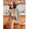 imageEkouaer Pajamas for Women Set Button Up Pjs Short Sleeve Ruffle Sleepwear Notch Collar Bride Soft Pj Lounge Sets SXXLLight Green