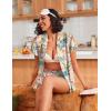 imageEkouaer Pajamas for Women Set Button Up Pjs Short Sleeve Ruffle Sleepwear Notch Collar Bride Soft Pj Lounge Sets SXXLTropical Print