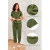 imageEkouaer Womens 2 Piece Outfits Sweatsuits Casual Pullover Cap Sleeve Tops and Wide Leg Sweatpant Lounge Sets Tracksuit SetArmy Green