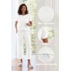 imageEkouaer Womens 2 Piece Outfits Sweatsuits Casual Pullover Cap Sleeve Tops and Wide Leg Sweatpant Lounge Sets Tracksuit SetWhite