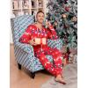 imageEkouaer Christmas Onesie Adult Hooded Zipper Mens 0nesie Pajamas Soft One Piece Pajamas for Men with PocketElk Snowflake