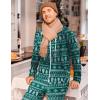 imageEkouaer Christmas Onesie Adult Hooded Zipper Mens 0nesie Pajamas Soft One Piece Pajamas for Men with PocketGreen Christmas Tree