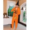 imageEkouaer Christmas Onesie Adult Hooded Zipper Mens 0nesie Pajamas Soft One Piece Pajamas for Men with PocketPumpkin